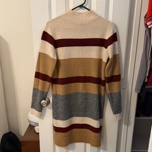 Studio 19 Striped Women's Sweater - Cream, Tan, Gray, and Red